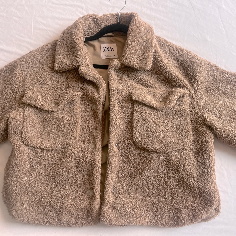 Zara Teddy Jacket Sz S